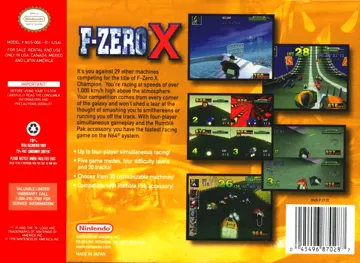 F-Zero X (USA) (Beta) (The Legend of Zelda Ocarina of Time Overdump) box cover back